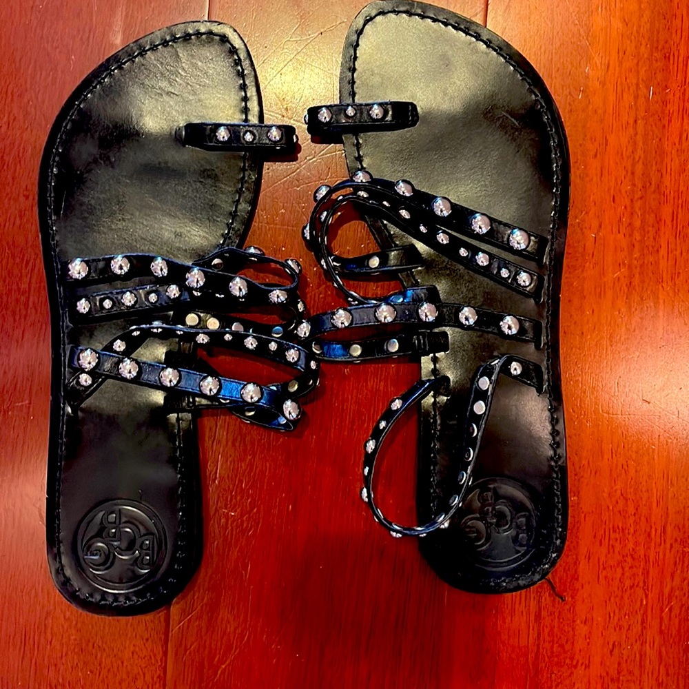 BCBG Girls - black and silver detail sandals